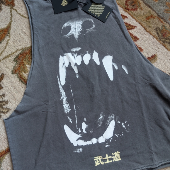 New w/ Tags Darc Sport Blood Thirsty Kanji Grunge Raw Cropped "Tommy" Muscle Tee - Picture 1 of 6